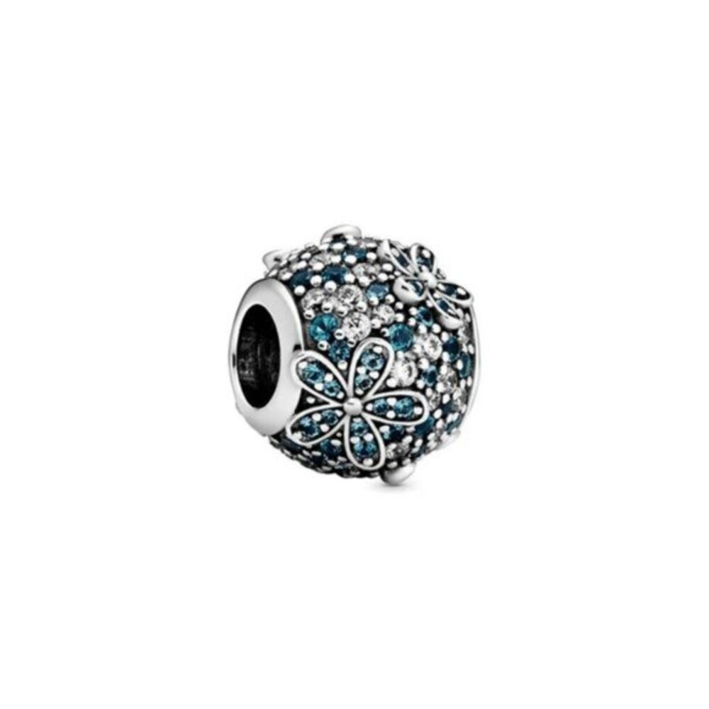 Pandora Teal Pav?? Daisy Flower Charm NEW